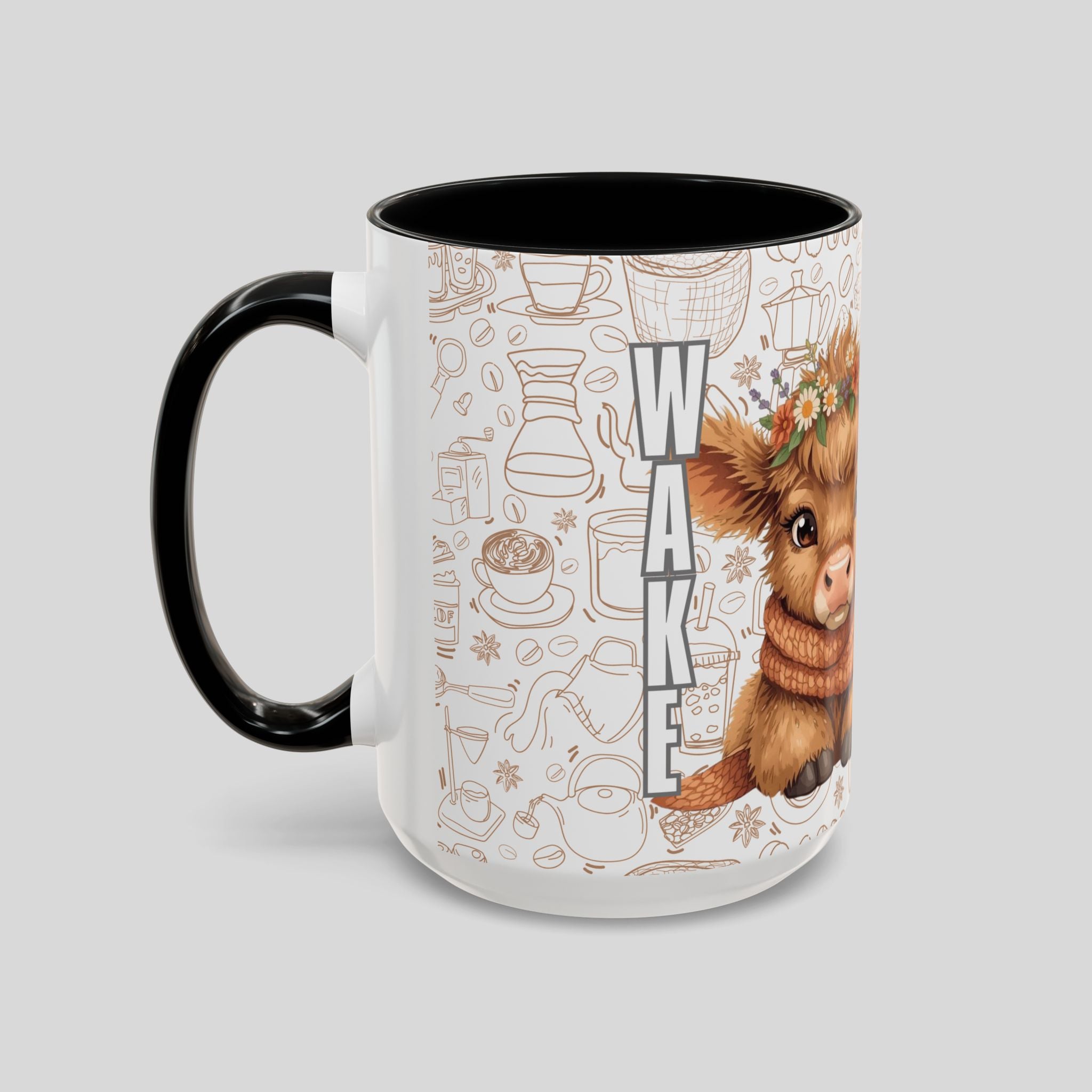 Cute Highland Cow Coffee Mug - Heffier Wake Up! Perfect Gift for Animal Lovers, Cute Mug, Kitchen Decor, Cozy Coffee Cup, Gift for Cow Lovers