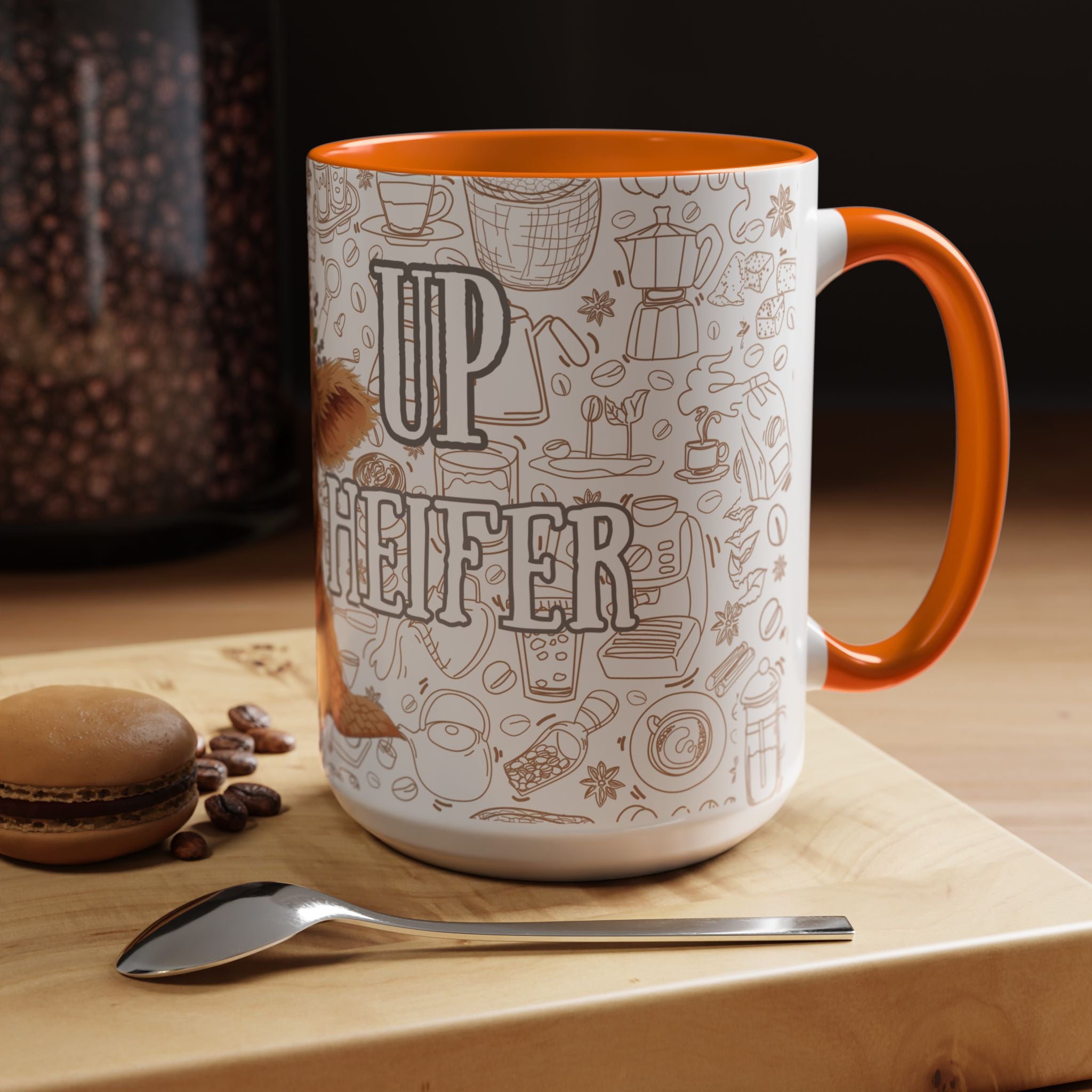 Cute Highland Cow Coffee Mug - Heffier Wake Up! Perfect Gift for Animal Lovers, Cute Mug, Kitchen Decor, Cozy Coffee Cup, Gift for Cow Lovers