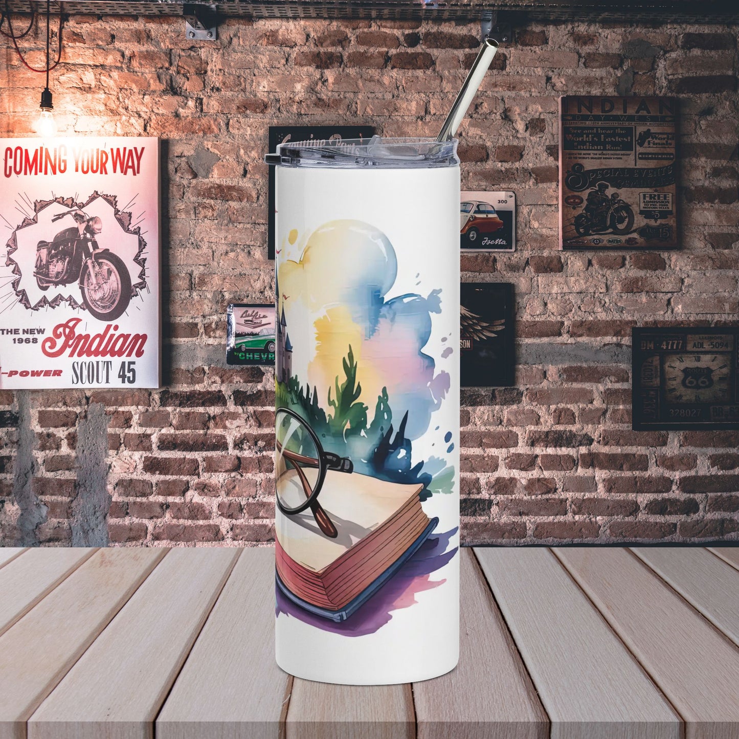 20oz Storybook Stainless Steel Tumbler — Castle & Glasses Magic