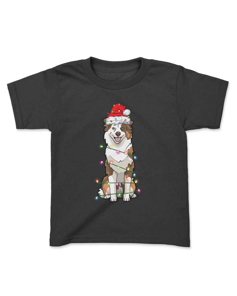 Australian Shepherd Christmas Tree Light Aussie Christmas Dog  Kids Standard T-Shirt