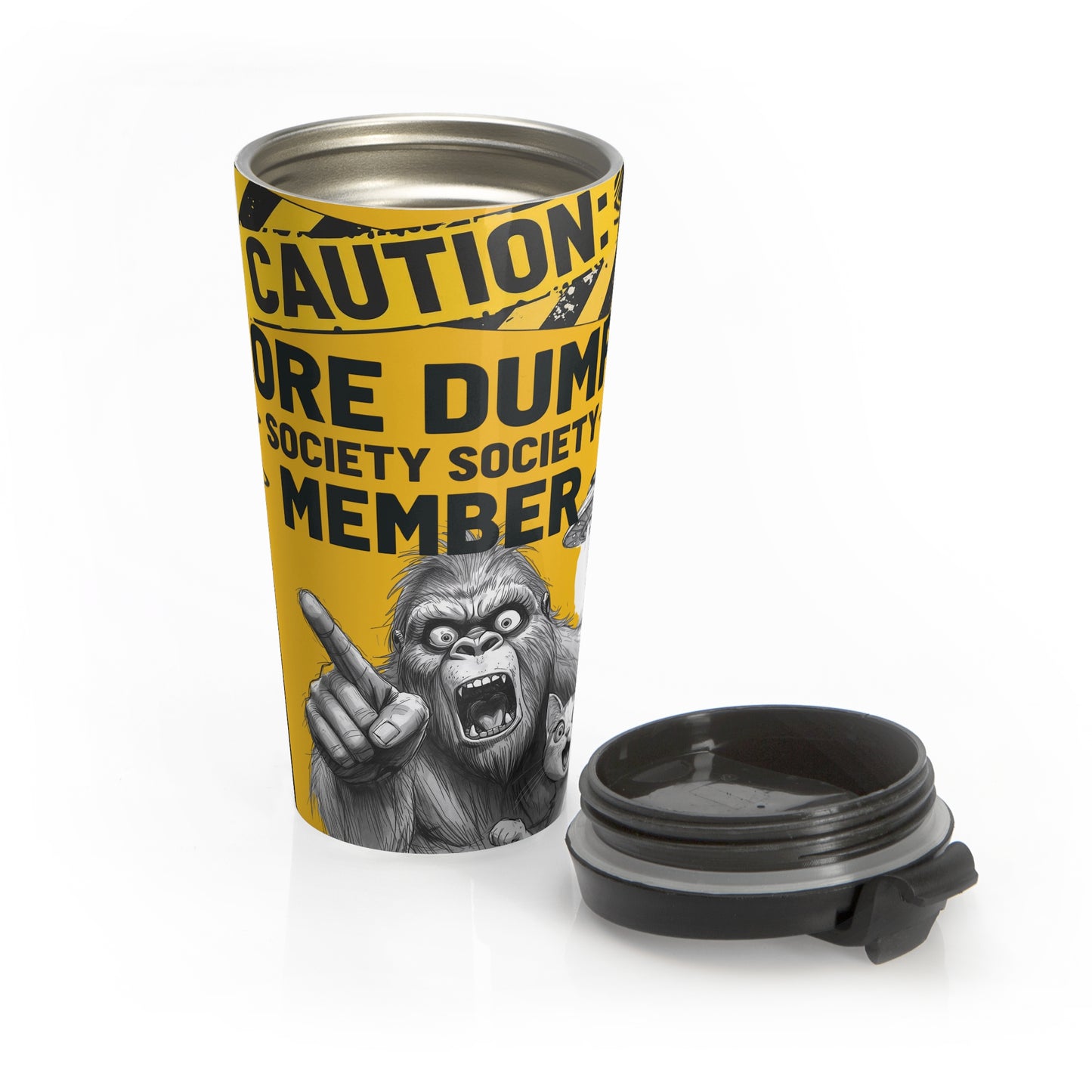 Caution: Lore Dump Society Member 15oz Stainless Steel Coffee Cup