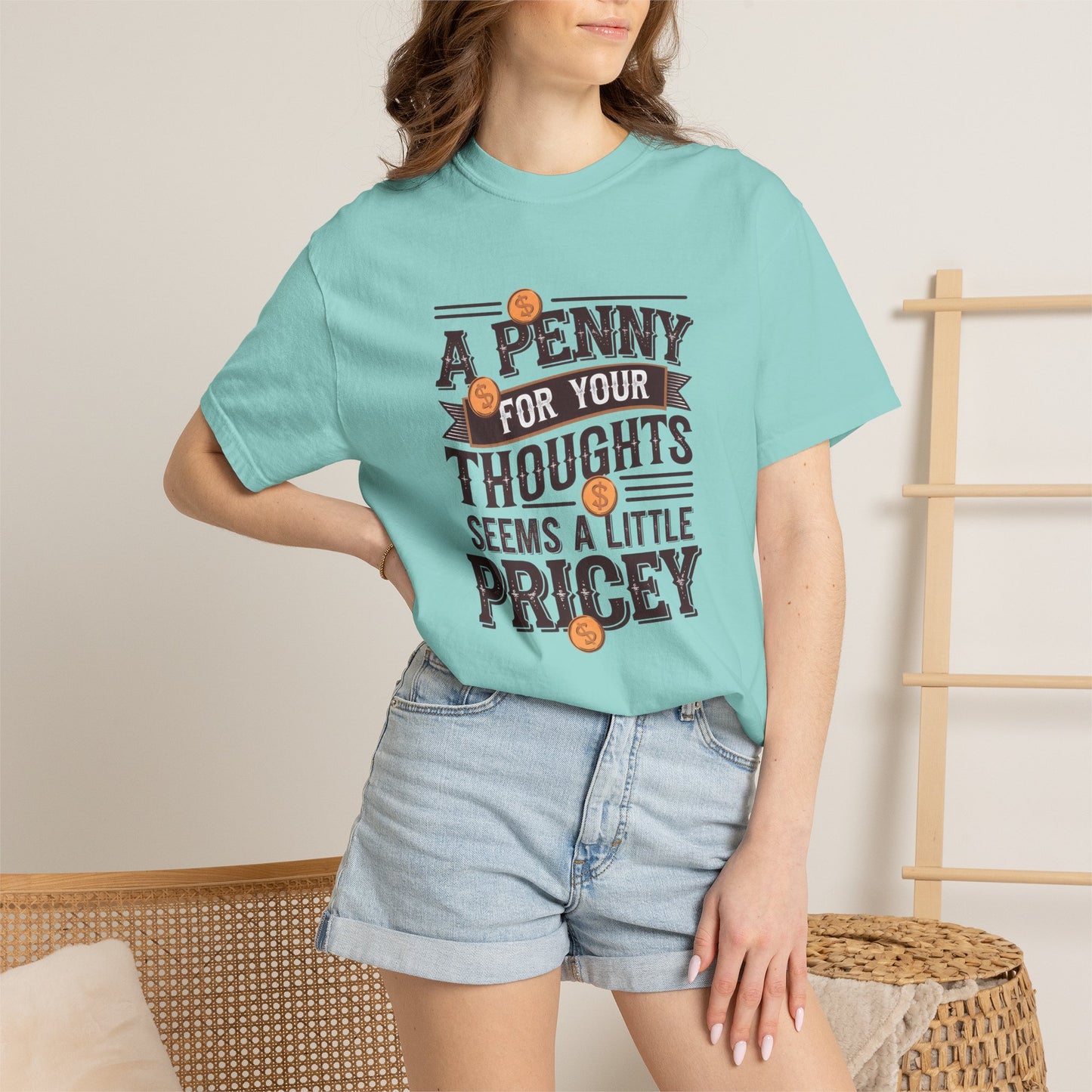A Penny For Your Thoughts Tee — Funny Vintage Coin Quote T-Shirt