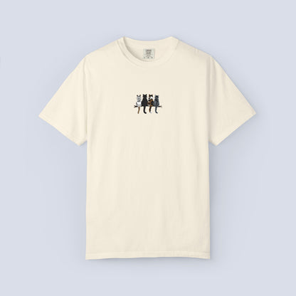 Embroidered Comfort Colors Cat T-Shirt — Cute Cat Patch Tee