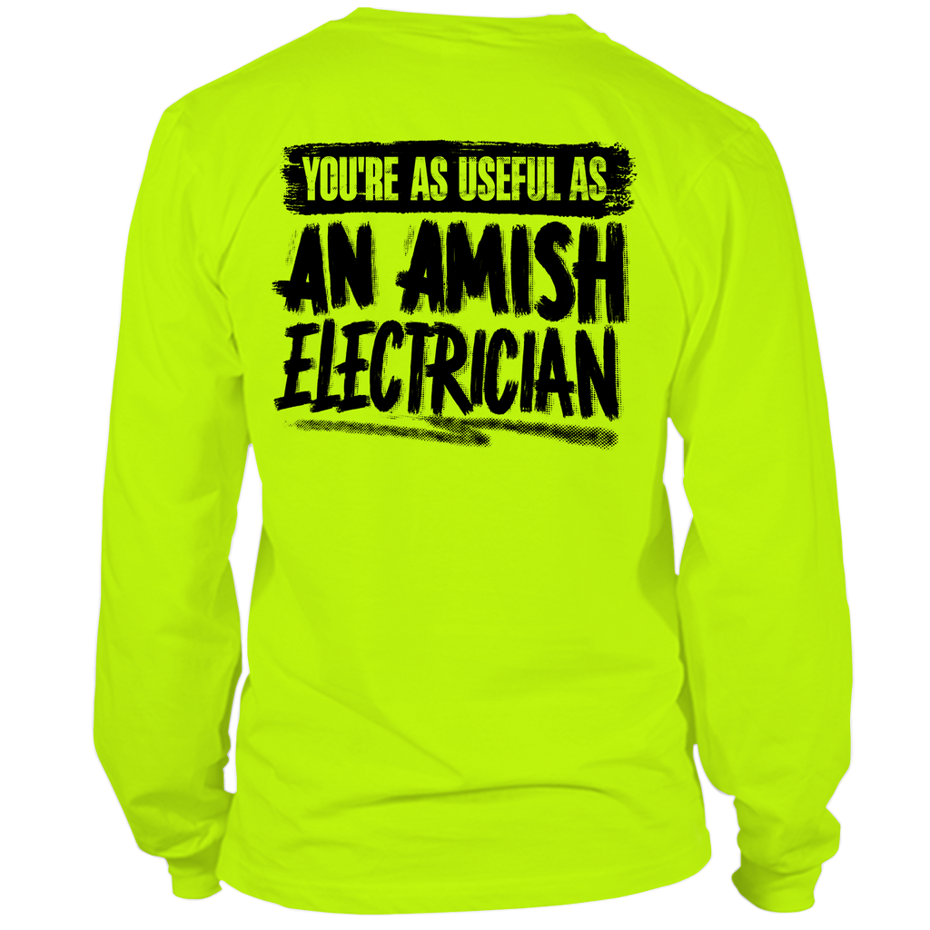 Amish Electrician - Long Sleeve Safety Yellow Hi-Vis T-Shirt