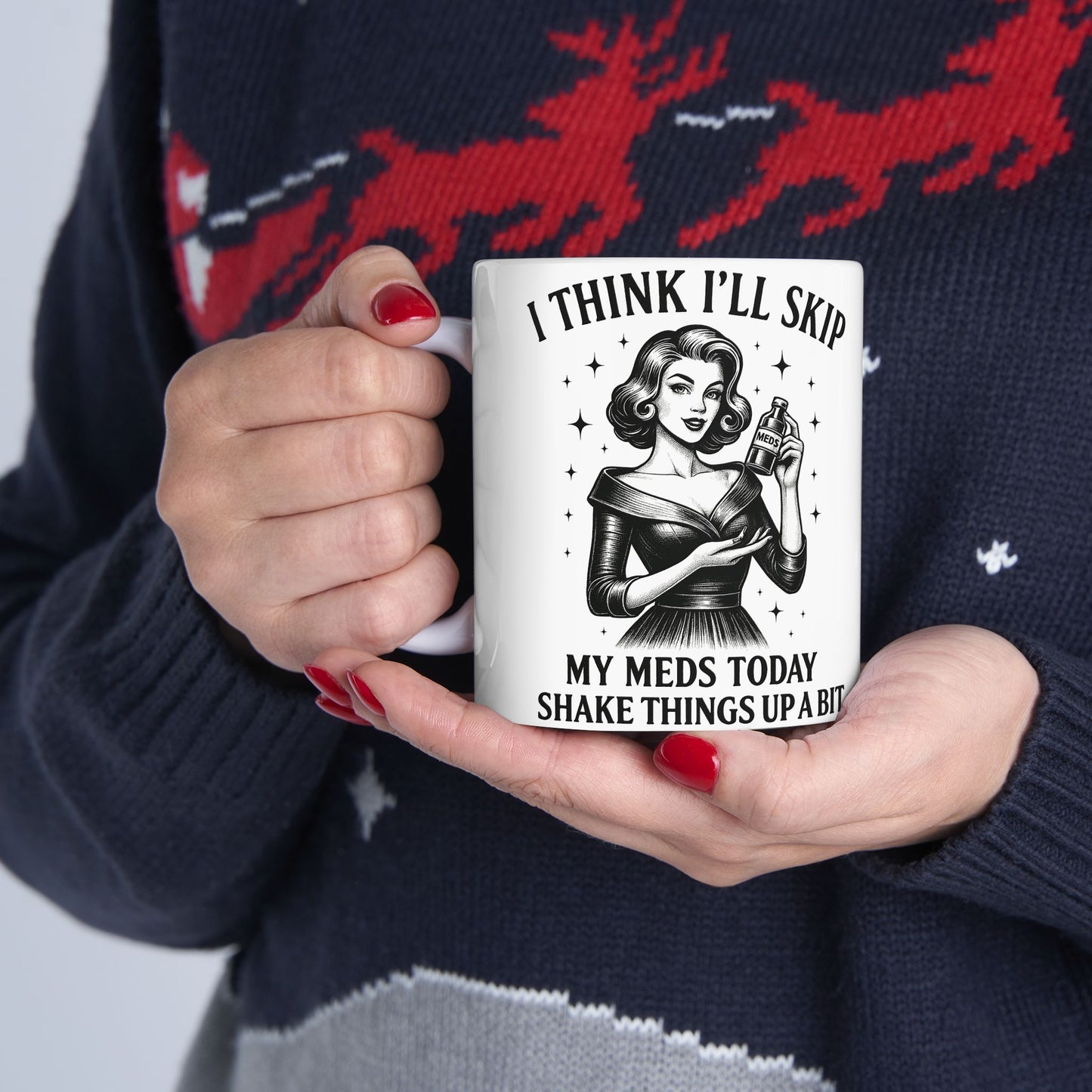 Vintage Sarcasm Ceramic Mug – Retro Humor Black & White Coffee Cup (11oz, 15oz)