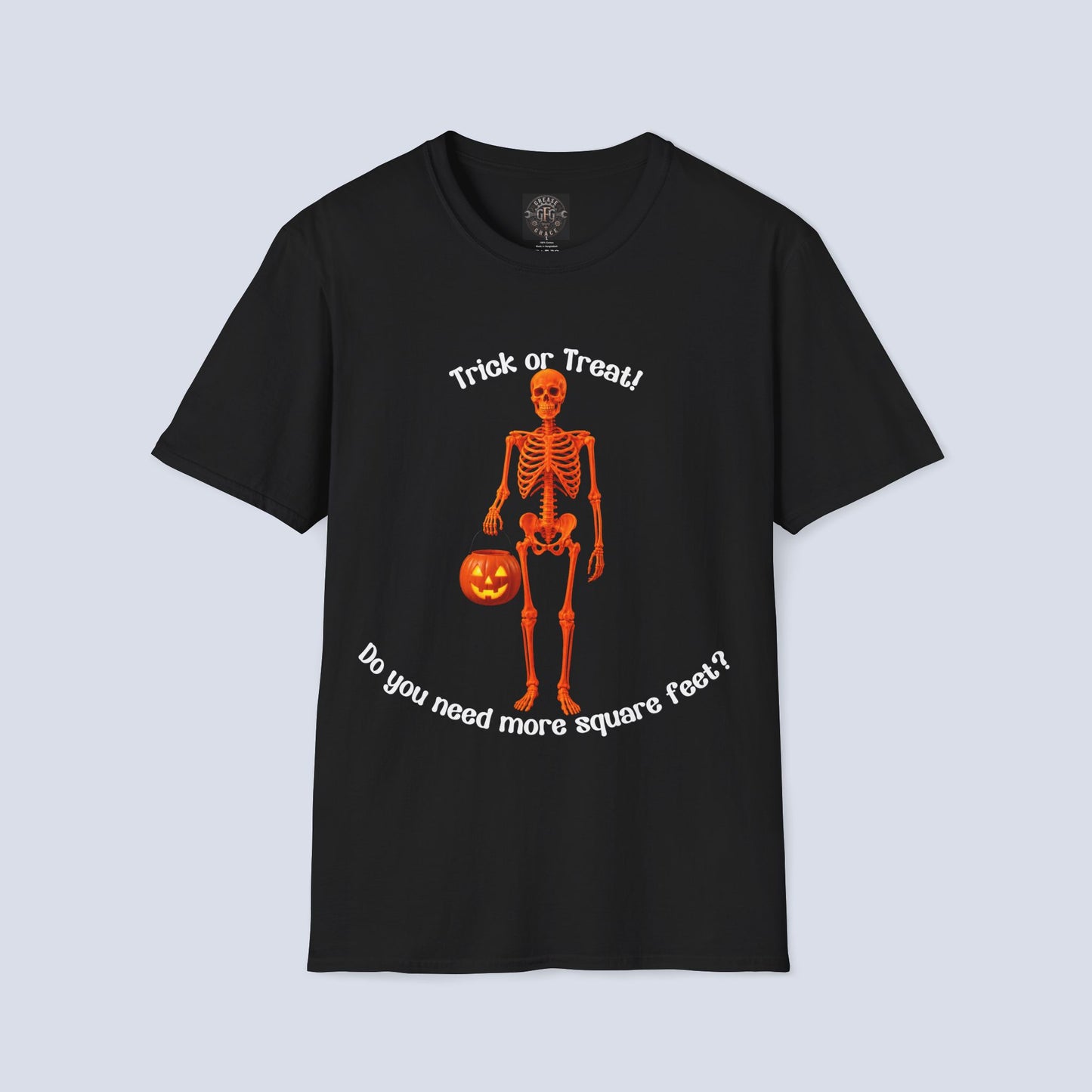Trick or Treat Orange Skeleton Halloween T-Shirt