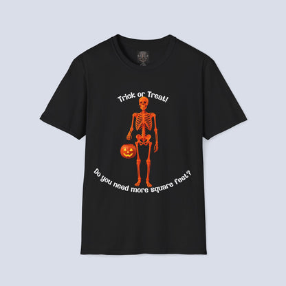 Trick or Treat Orange Skeleton Halloween T-Shirt