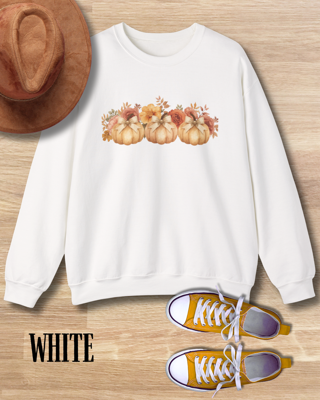 Pumpkin Floral Sweatshirt | Cozy Fall Crewneck | Autumn Gift, Thanksgiving Apparel, Casual Sweater, Harvest Decor, Seasonal Fashion