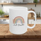 Inspirational Rainbow Ceramic Mug — "Just Breathe" Coffee Cup, Gift Mug  (11oz/15oz)