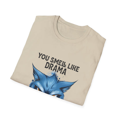 Funny Angry Cat T-Shirt — "You Smell Like Drama" Graphic Tee