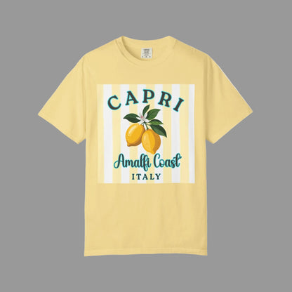 Capri Lemon Shirt, Amalfi Coast Italy Tee, Italian Summer Aesthetic Shirt, Lemon Graphic Tee, Vacation Outfit, Coastal European Style