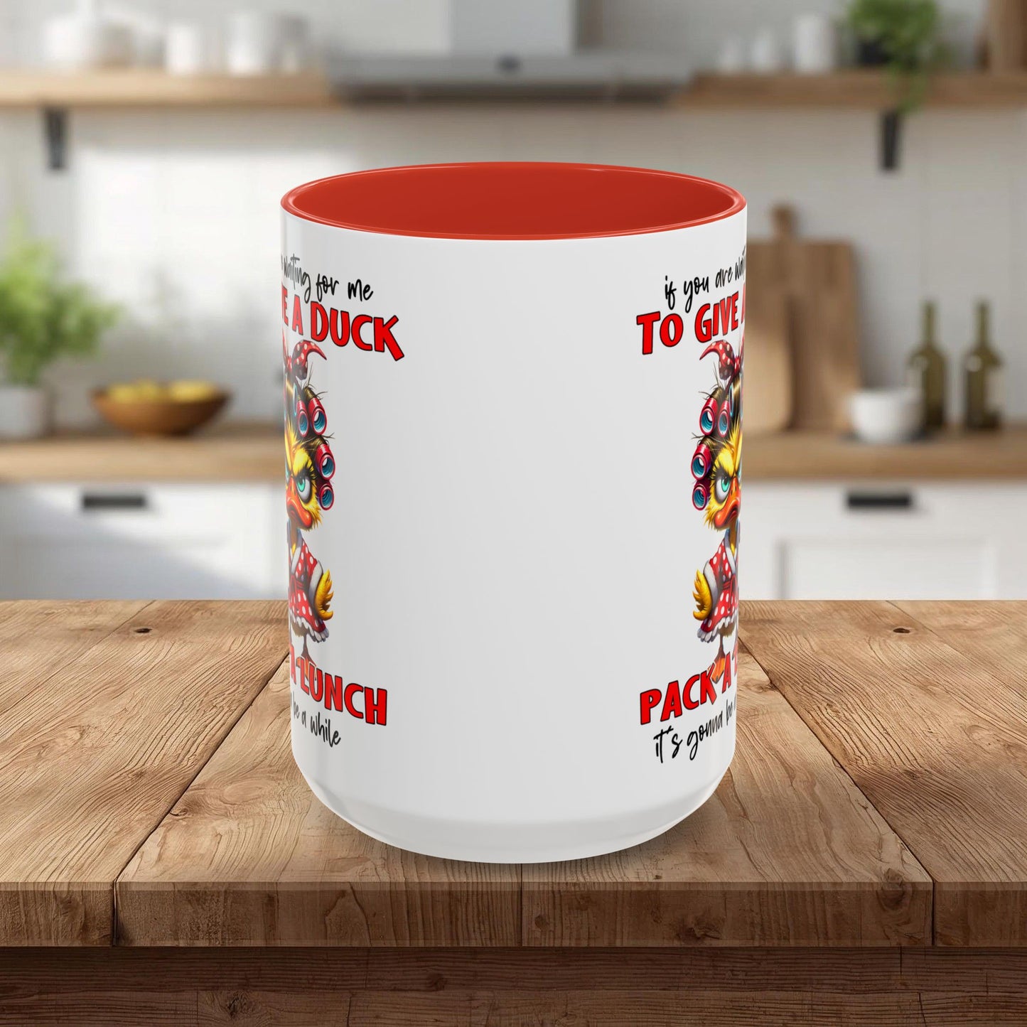 Funny 'To Give a Duck' Accent Coffee Mug – Pack-a-Lunch Sarcastic Gift (11/15oz)