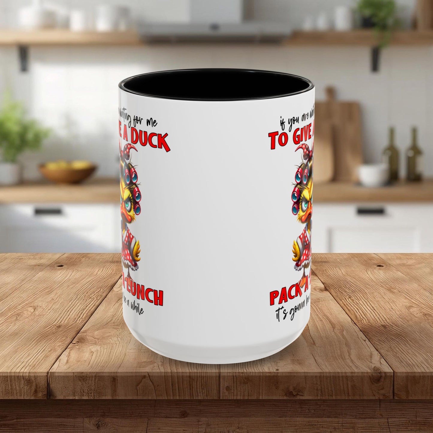 Funny 'To Give a Duck' Accent Coffee Mug – Pack-a-Lunch Sarcastic Gift (11/15oz)