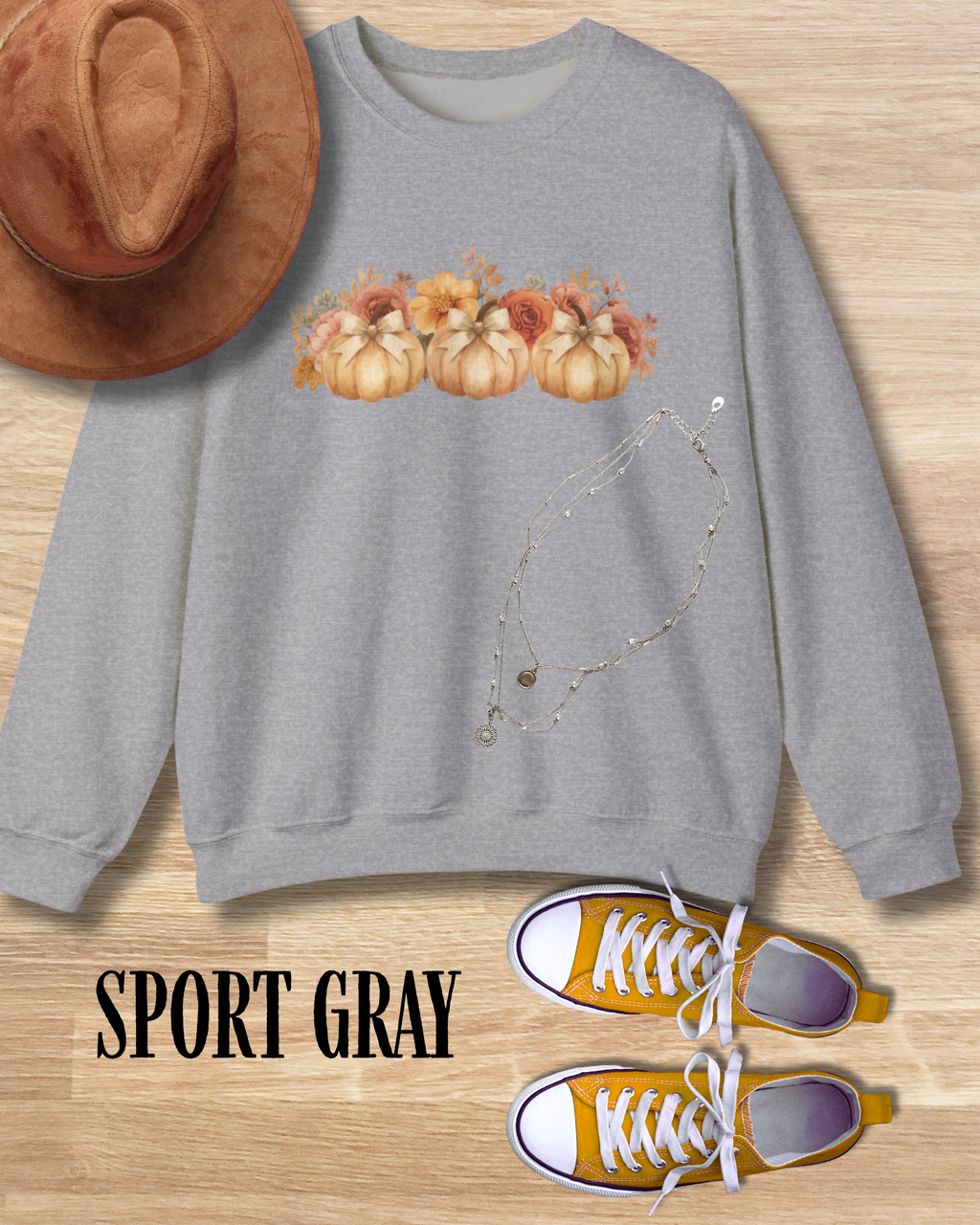 Pumpkin Floral Sweatshirt | Cozy Fall Crewneck | Autumn Gift, Thanksgiving Apparel, Casual Sweater, Harvest Decor, Seasonal Fashion
