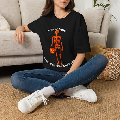 Trick or Treat Orange Skeleton Halloween T-Shirt