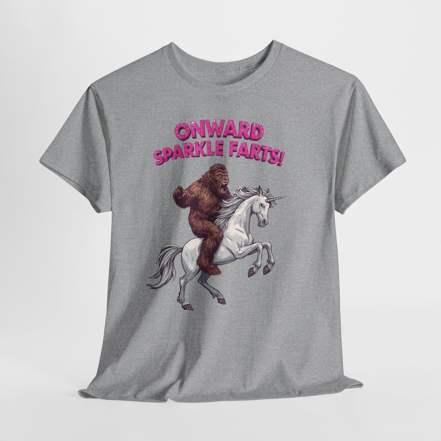 Onward Sparkle Farts Bigfoot Unicorn T-Shirt | Funny Graphic Tee | Gildan 5000