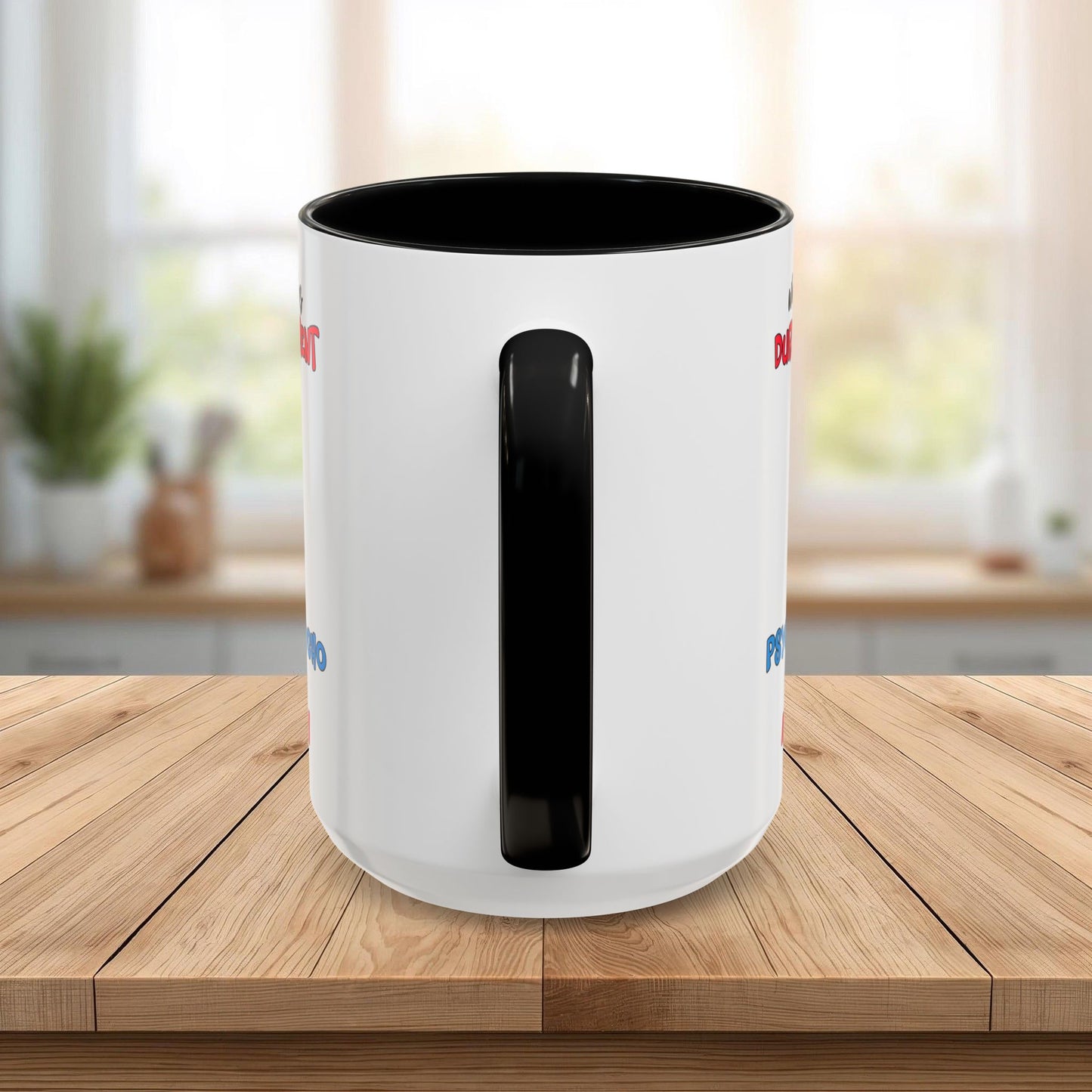 Coffee Mug — Funny Duck Design "When a Woman Laughs During an Argument"