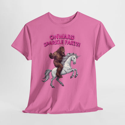 Onward Sparkle Farts Bigfoot Unicorn T-Shirt | Funny Graphic Tee | Gildan 5000