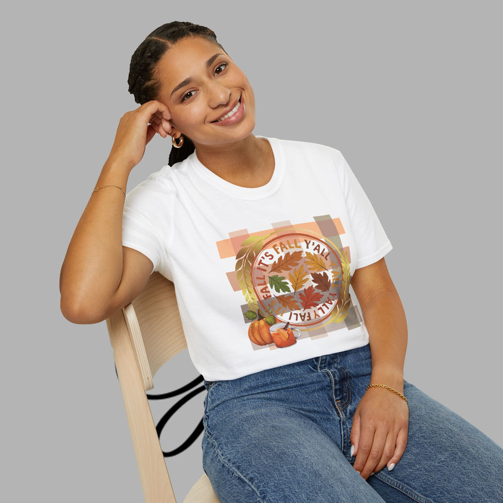 🍂 “It’s Fall Y’all” Tee, Autumn Vibes T-Shirt, Fall-Themed Tee, Unisex Casual Tee, Pumpkin Shirt, Thanksgiving Apparel, Cozy Fall Outfit