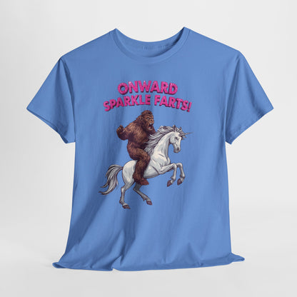 Onward Sparkle Farts Bigfoot Unicorn T-Shirt | Funny Graphic Tee | Gildan 5000
