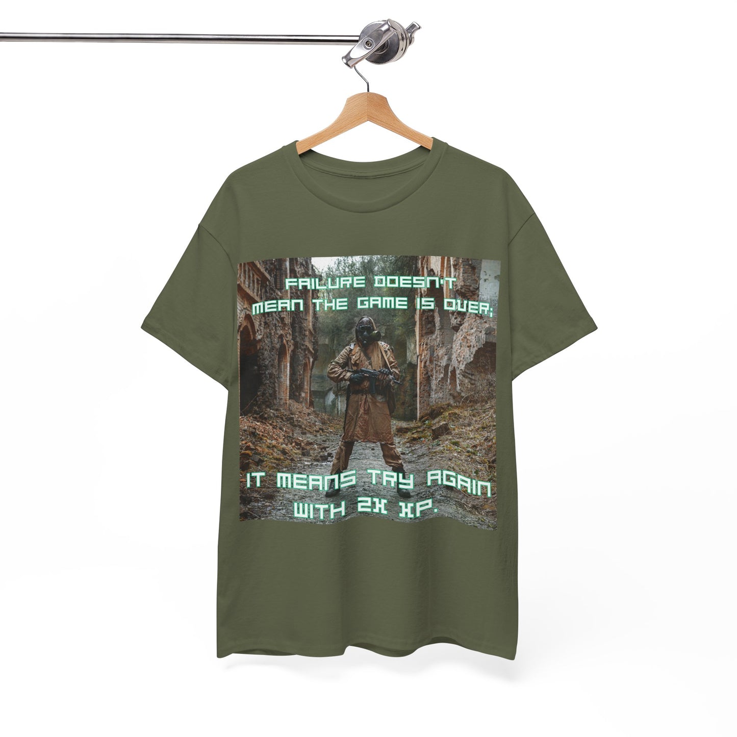 Gamer Motivational Tee - "Failure Doesn't Mean The Game Is Over" Retro RPG Graphic Shirt