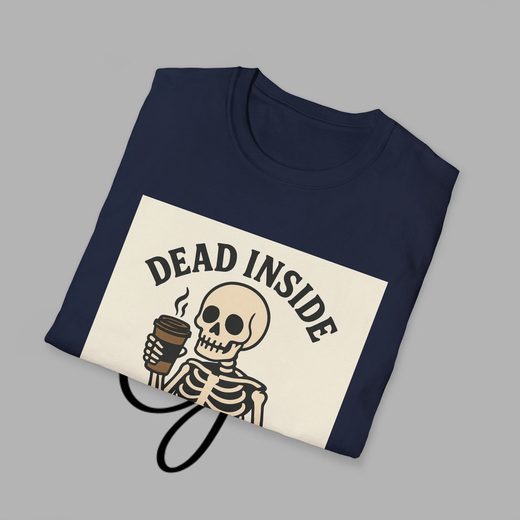Caffeinated Skeleton Unisex Softstyle T-Shirt - Perfect for Coffee Lovers