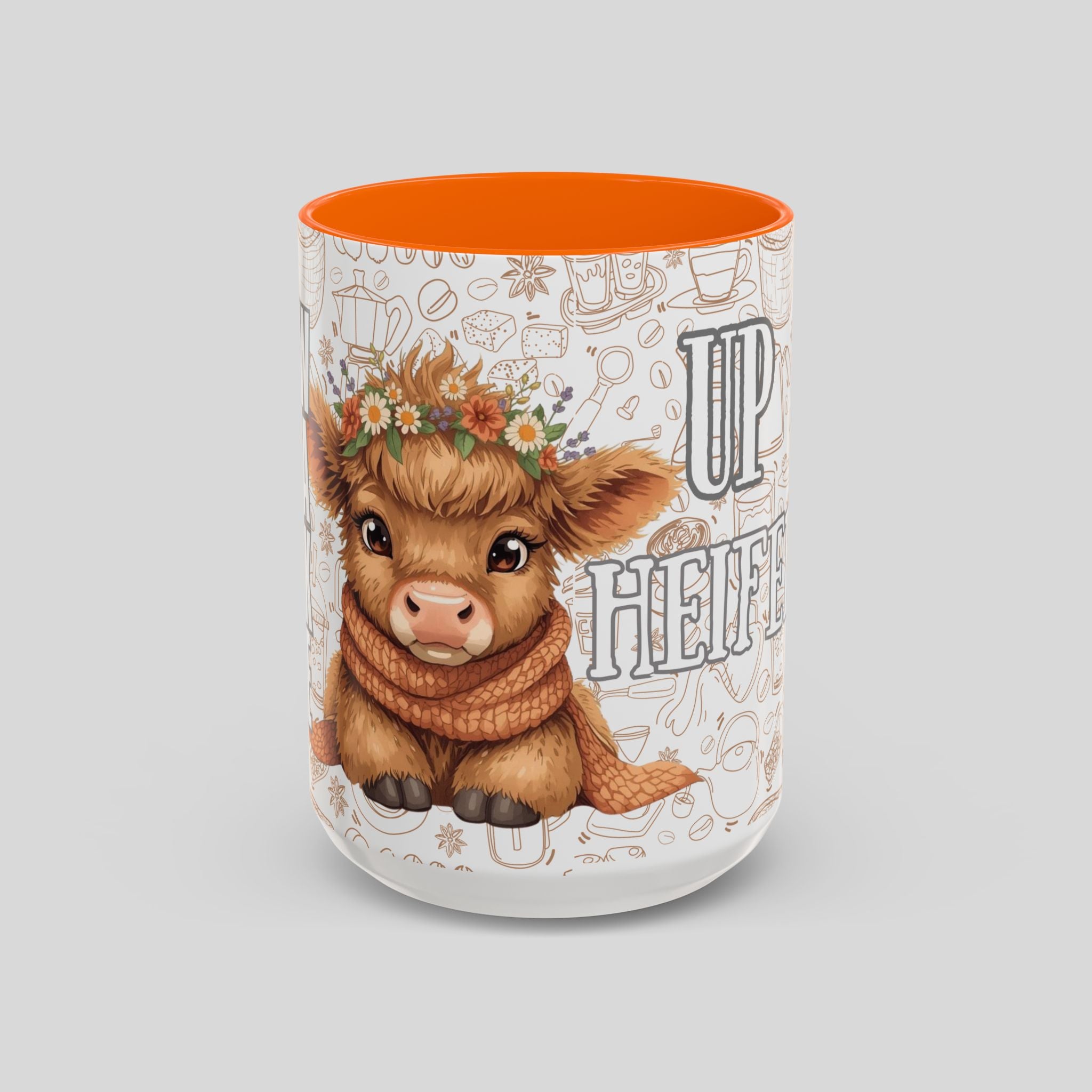 Cute Highland Cow Coffee Mug - Heffier Wake Up! Perfect Gift for Animal Lovers, Cute Mug, Kitchen Decor, Cozy Coffee Cup, Gift for Cow Lovers