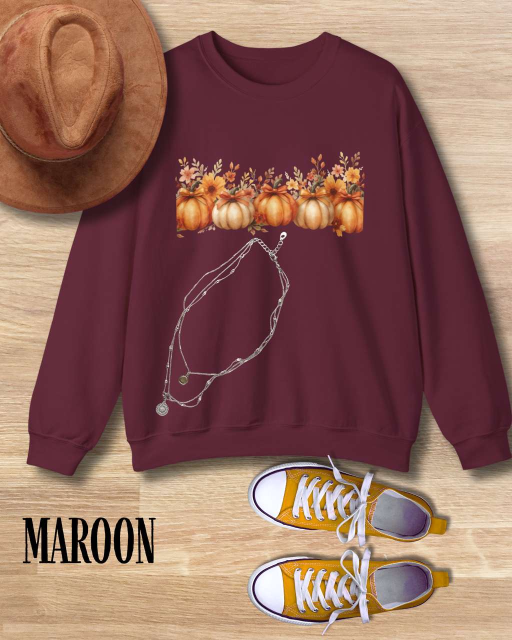 Pumpkin Floral Sweatshirt | Cozy Fall Crewneck | Autumn Gift, Thanksgiving Apparel, Casual Sweater, Harvest Decor, Seasonal Fashion