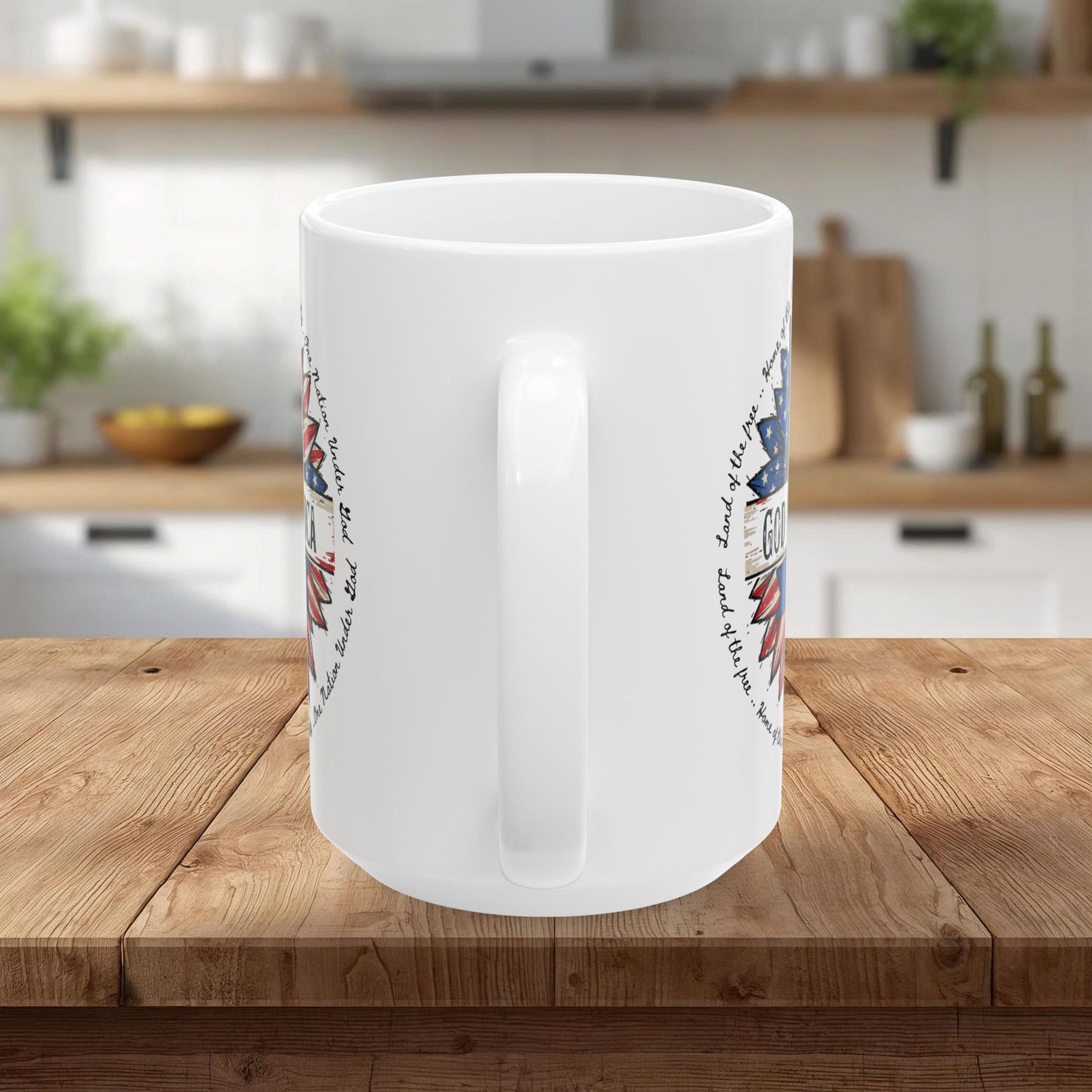 God Bless America Ceramic Mug — Patriotic 4th of July Coffee Cup (11oz & 15oz)
