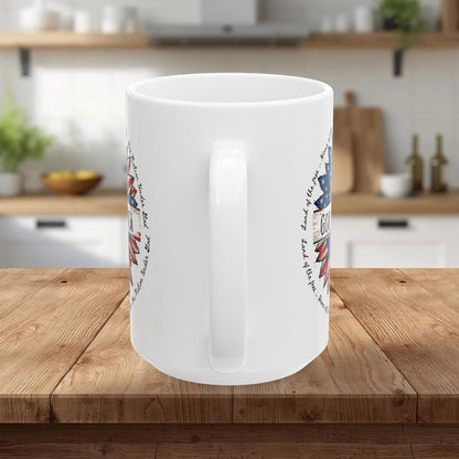 God Bless America Ceramic Mug — Patriotic 4th of July Coffee Cup (11oz & 15oz)