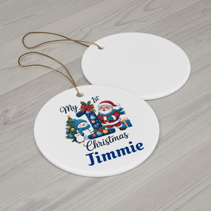 My 1st Christmas Personalized Ceramic Ornament - Baby's First Holiday Keepsake