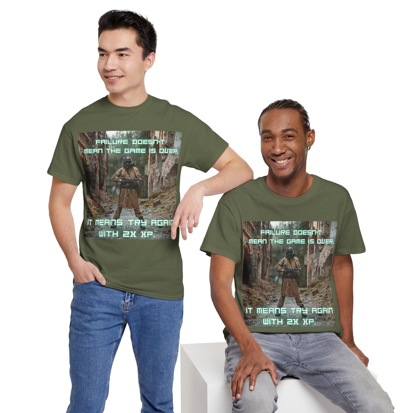 Gamer Motivational Tee - "Failure Doesn't Mean The Game Is Over" Retro RPG Graphic Shirt
