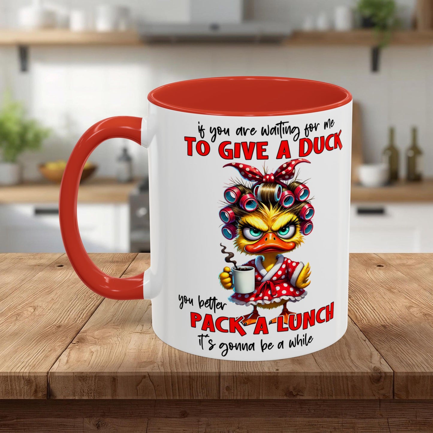 Funny 'To Give a Duck' Accent Coffee Mug – Pack-a-Lunch Sarcastic Gift (11/15oz)