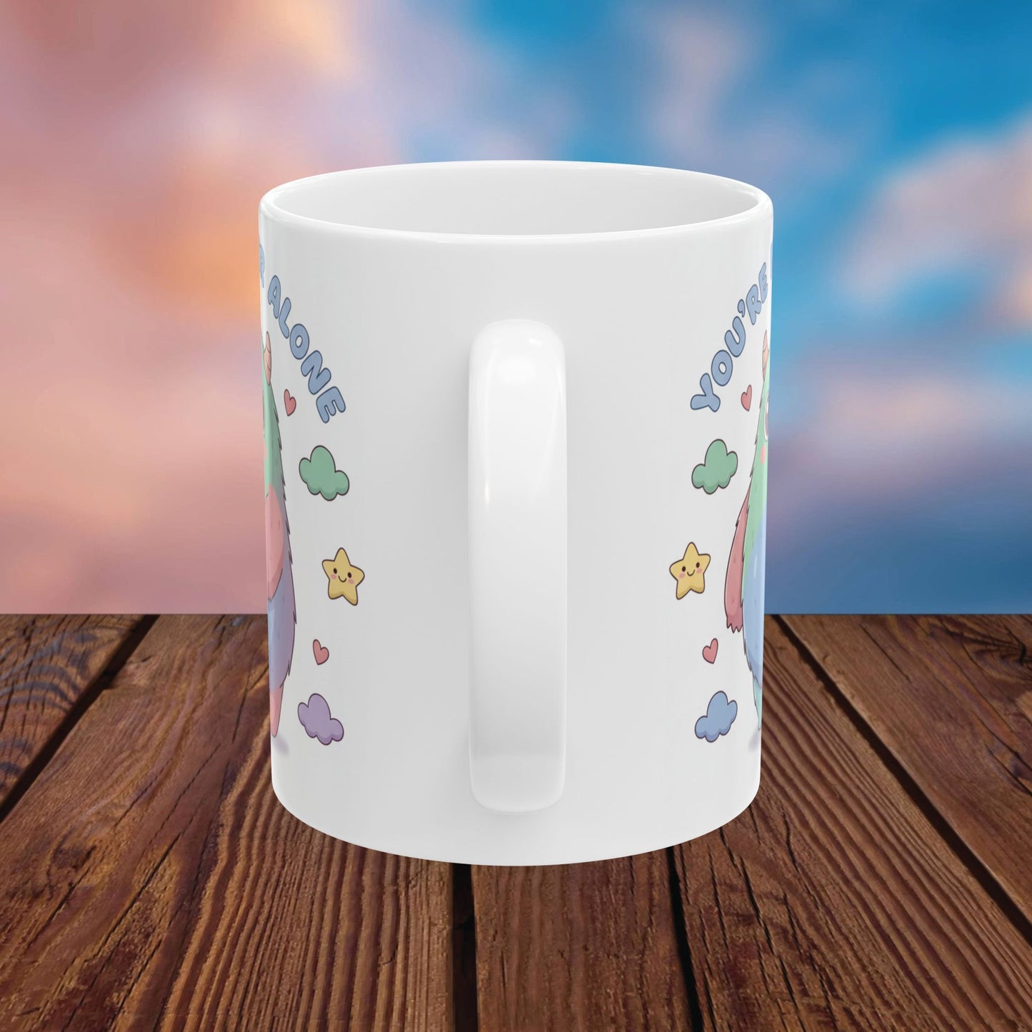 You’re Never Alone Mug – Cute Comfort Creature Ceramic Mug, Encouraging Gift Cup