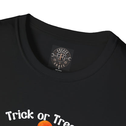 Trick or Treat Orange Skeleton Halloween T-Shirt