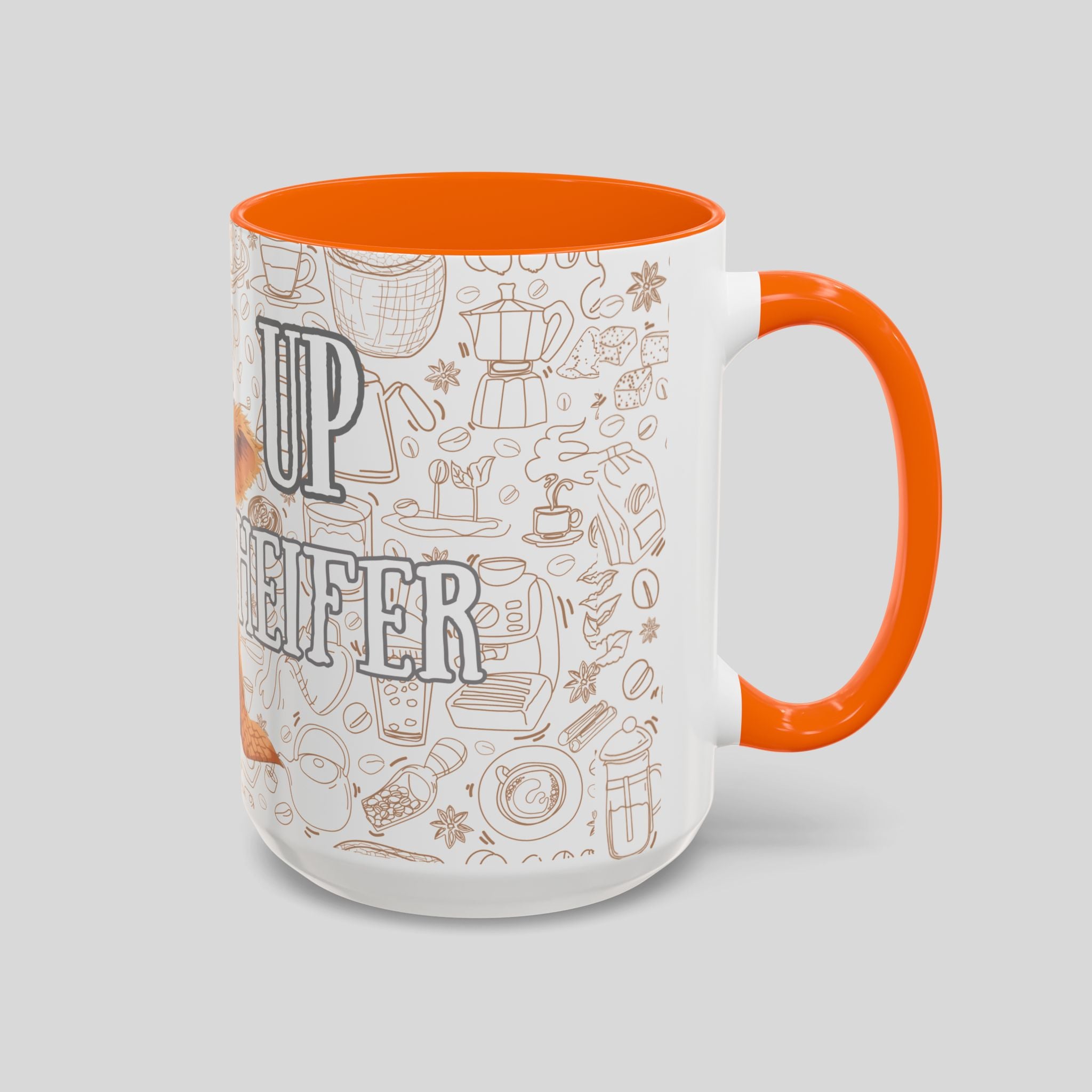 Cute Highland Cow Coffee Mug - Heffier Wake Up! Perfect Gift for Animal Lovers, Cute Mug, Kitchen Decor, Cozy Coffee Cup, Gift for Cow Lovers