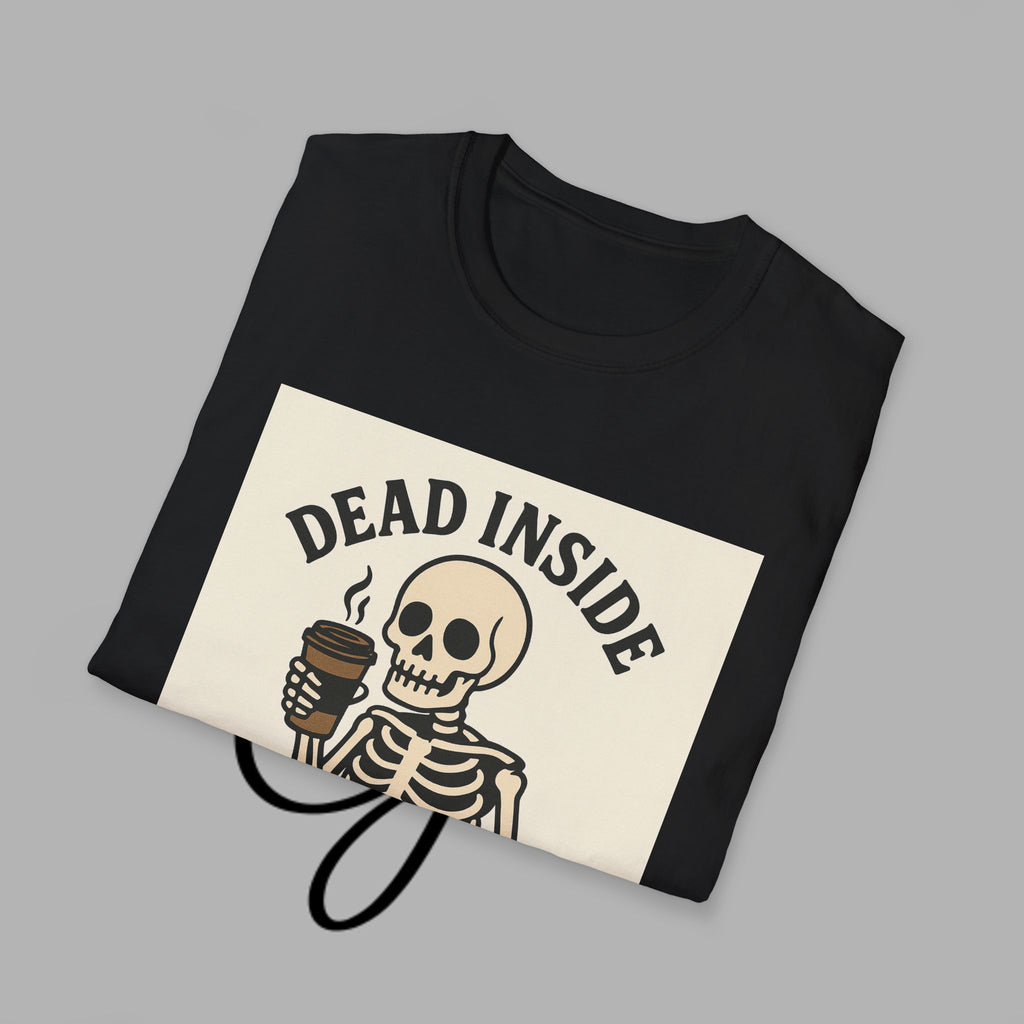 Caffeinated Skeleton Unisex Softstyle T-Shirt - Perfect for Coffee Lovers