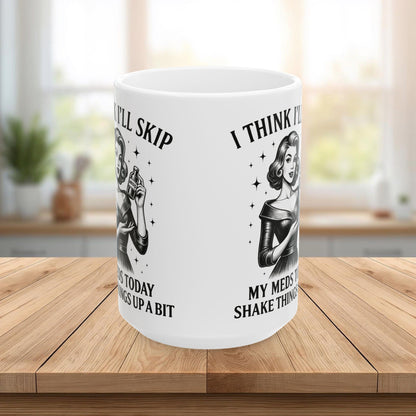 Vintage Sarcasm Ceramic Mug – Retro Humor Black & White Coffee Cup (11oz, 15oz)