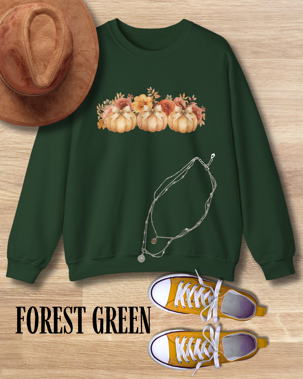 Pumpkin Floral Sweatshirt | Cozy Fall Crewneck | Autumn Gift, Thanksgiving Apparel, Casual Sweater, Harvest Decor, Seasonal Fashion