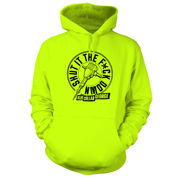 Blue Collar George - Shut It - Safety Hi-Vis Hoodie Workwear