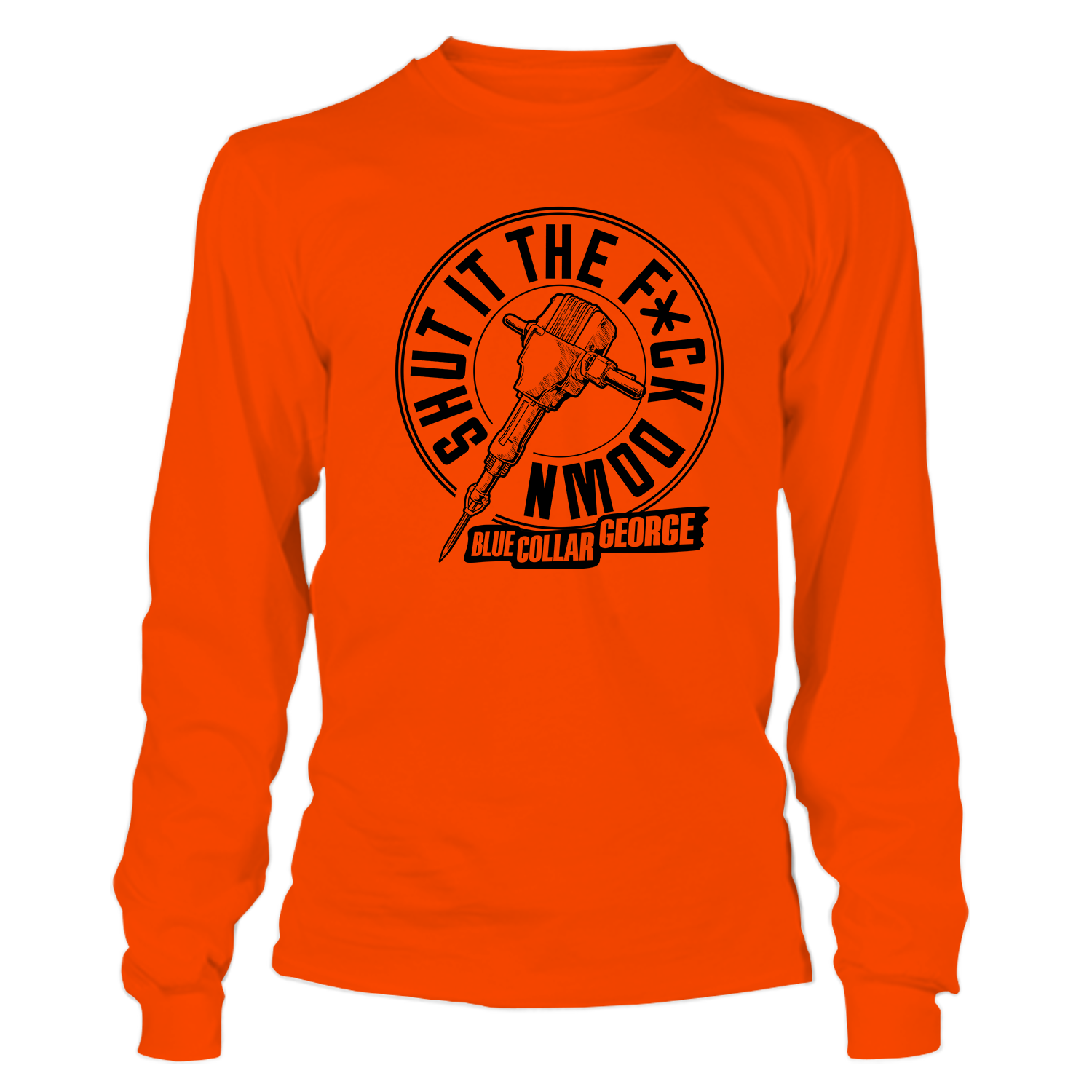 Blue Collar George Shut It - Long Sleeve Safety Hi-Vis T-Shirt