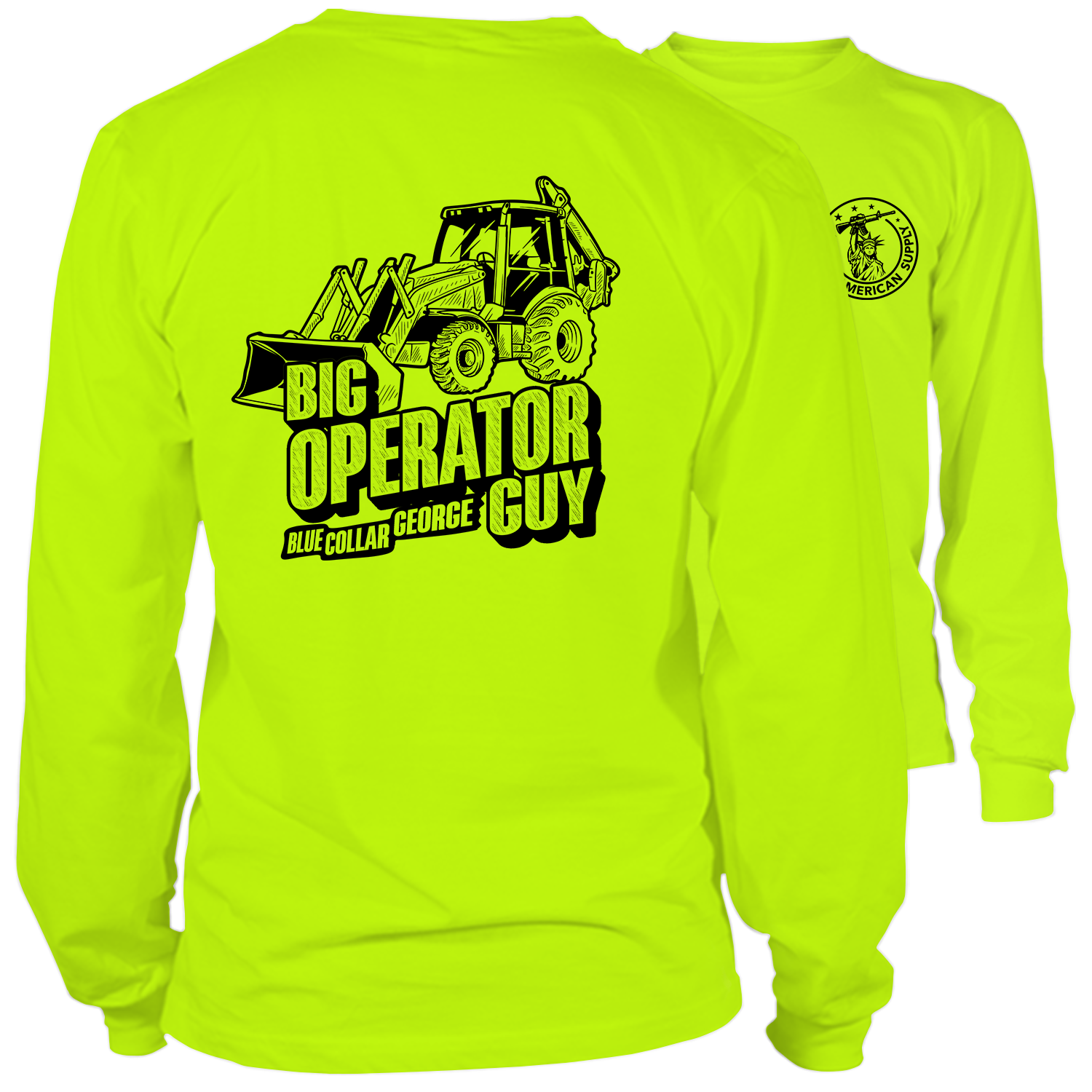 Blue Collar George Big Operator - Long Sleeve Safety Hi-Vis Shirt