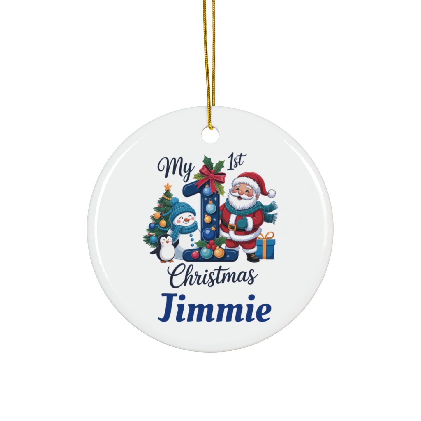 My 1st Christmas Personalized Ceramic Ornament - Baby's First Holiday Keepsake