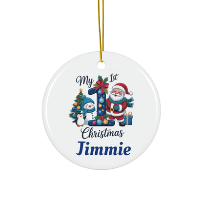 My 1st Christmas Personalized Ceramic Ornament - Baby's First Holiday Keepsake