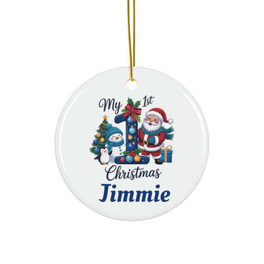 My 1st Christmas Personalized Ceramic Ornament - Baby's First Holiday Keepsake