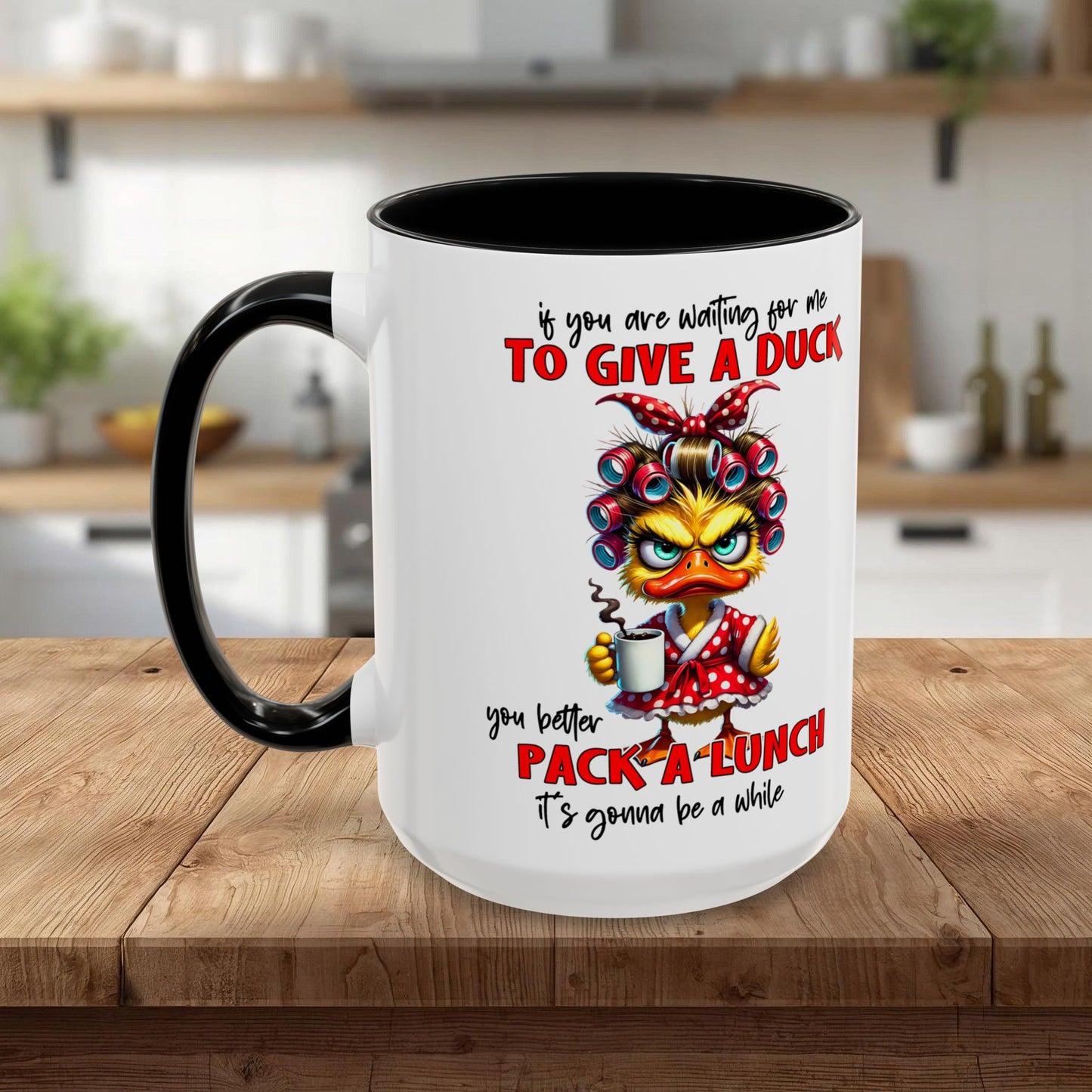 Funny 'To Give a Duck' Accent Coffee Mug – Pack-a-Lunch Sarcastic Gift (11/15oz)