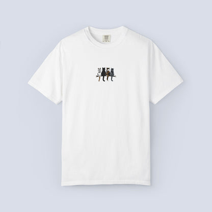 Embroidered Comfort Colors Cat T-Shirt — Cute Cat Patch Tee