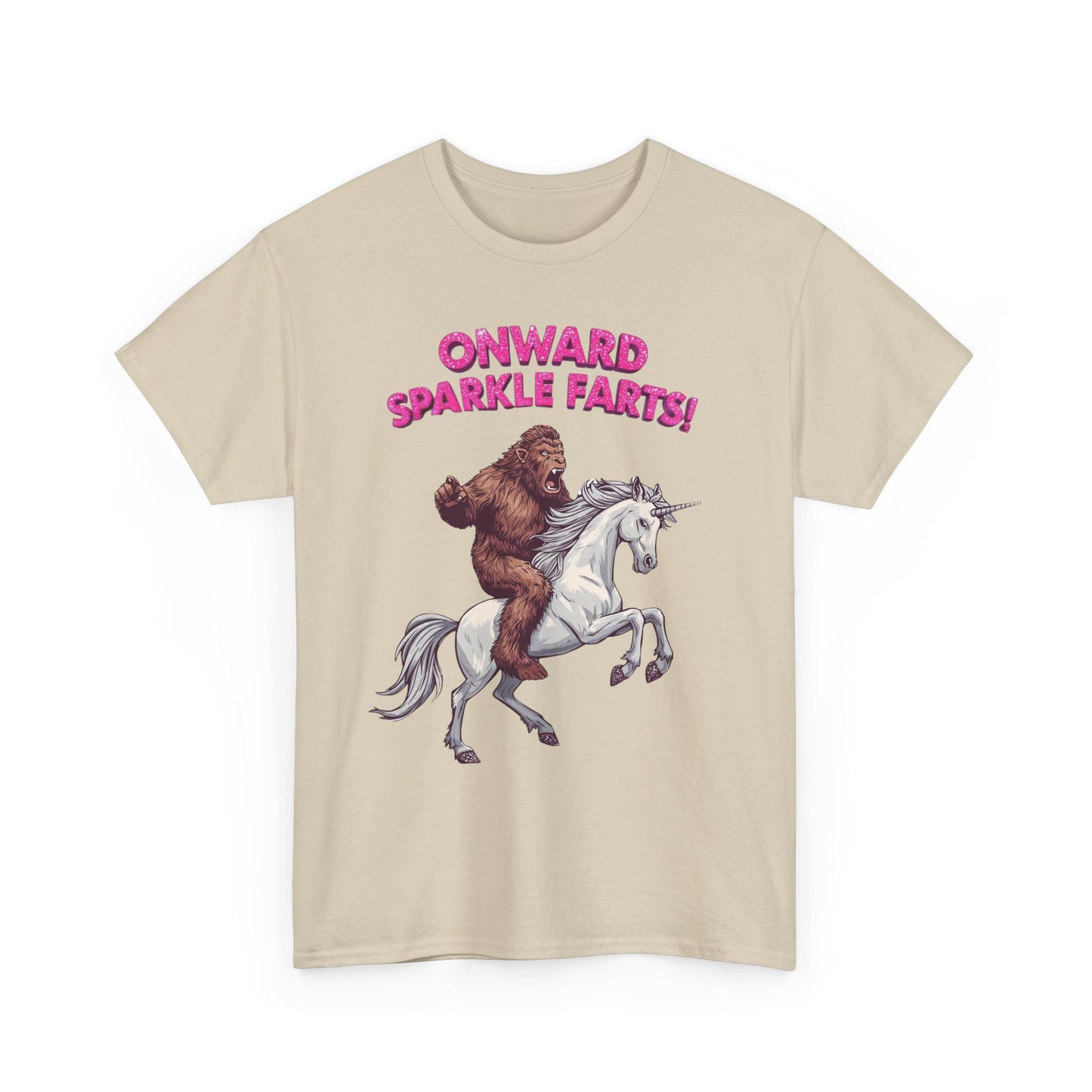 Onward Sparkle Farts Bigfoot Unicorn T-Shirt | Funny Graphic Tee | Gildan 5000