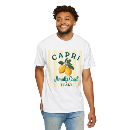Capri Lemon Shirt, Amalfi Coast Italy Tee, Italian Summer Aesthetic Shirt, Lemon Graphic Tee, Vacation Outfit, Coastal European Style