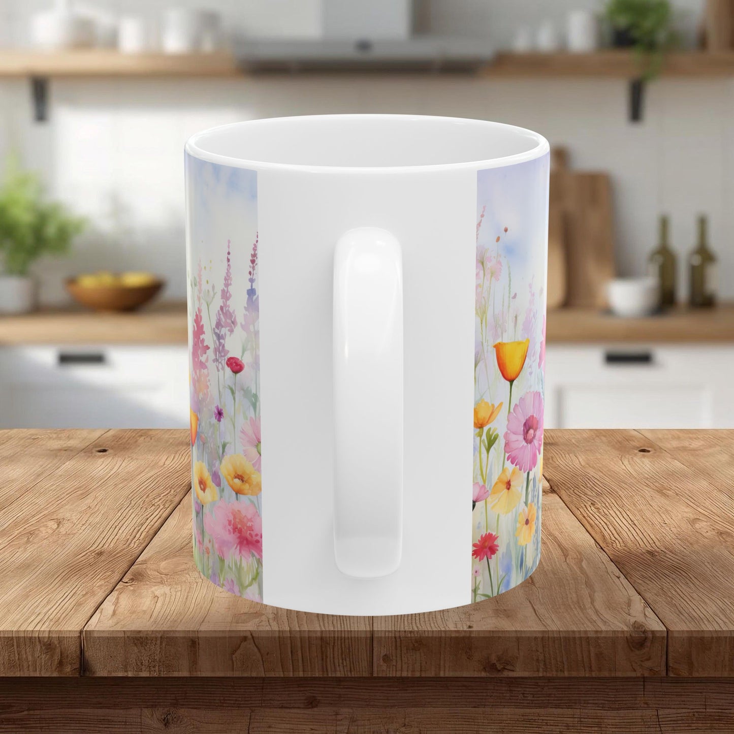 Pastel Meadow Floral Ceramic Mug — "Sip Slowly and Let the Day Unfurl"